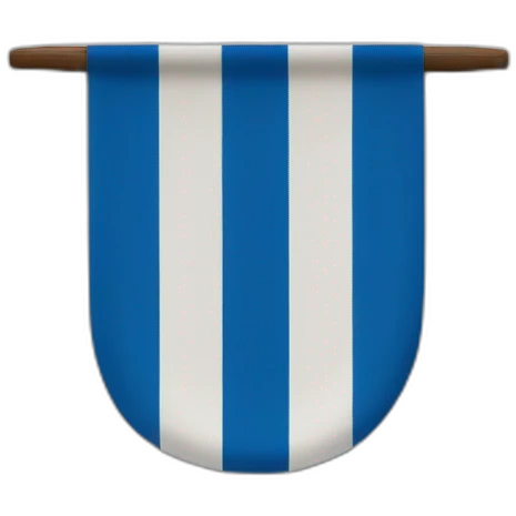 Bandera con tres franjas horizontales, una azul, otra blanca y otra azul, en el centro de la blanca la palabra Jerez emoji
