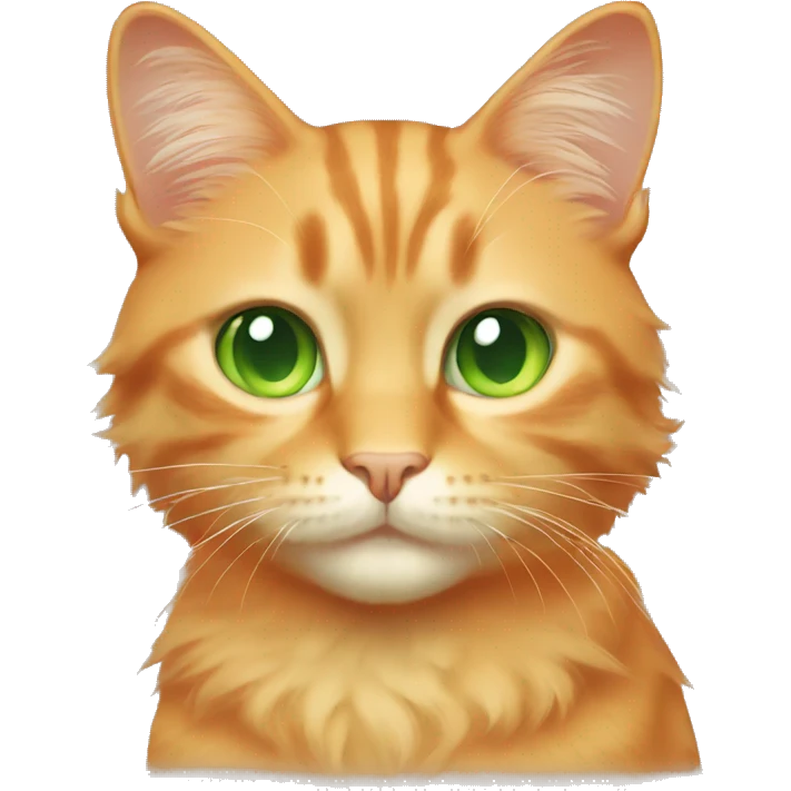 Light orange cat with green eyes long hair emoji