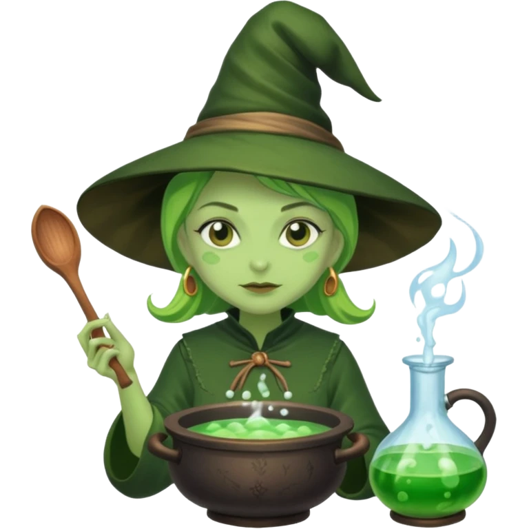 green witch cooking potion emoji