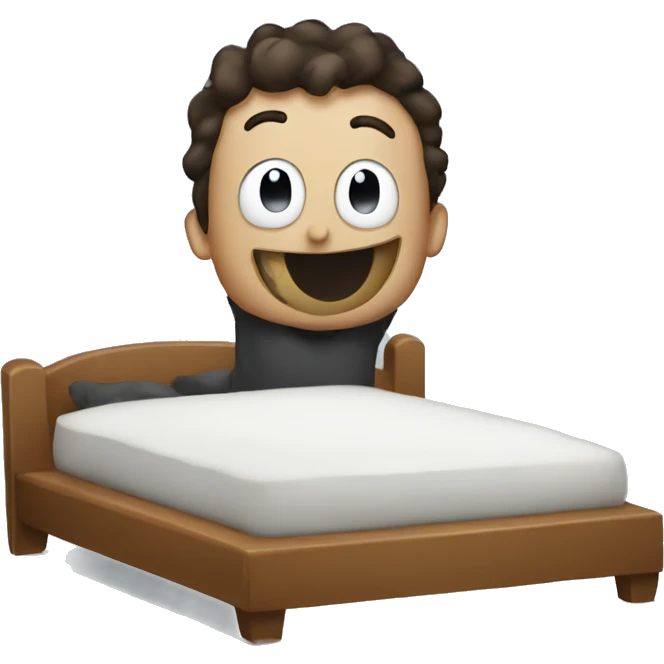 Silly playing with an bed emoji