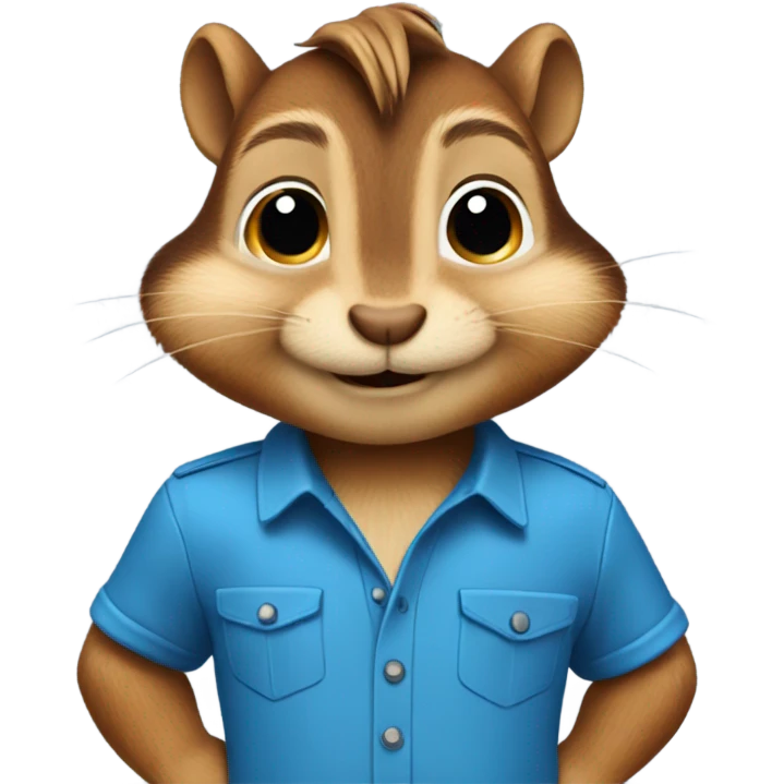 Chipmunk wearing a blue shirt emoji