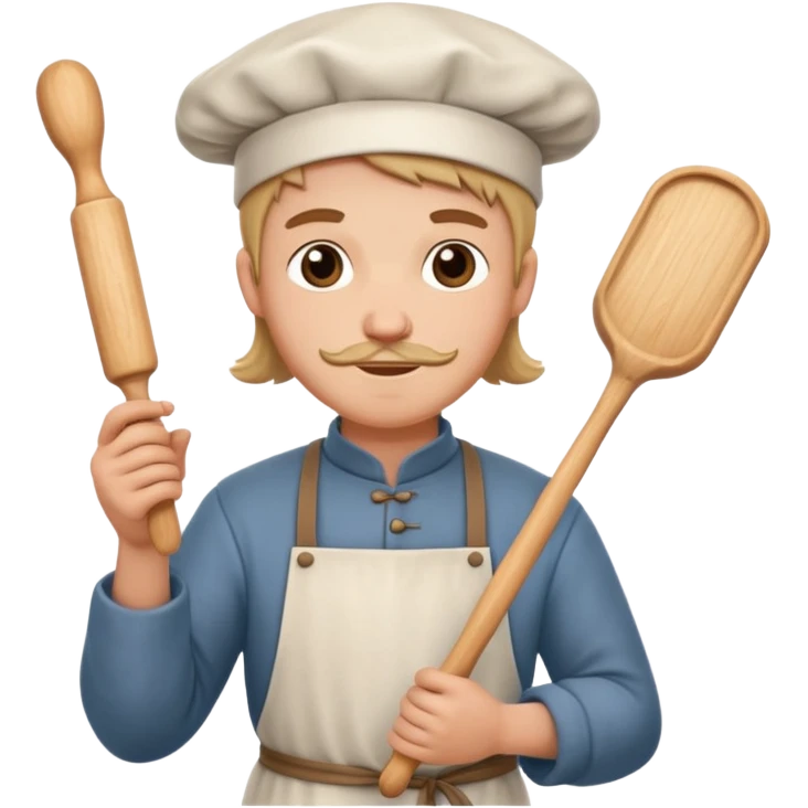 baker with rolling pin in Medieval Villagers emoji