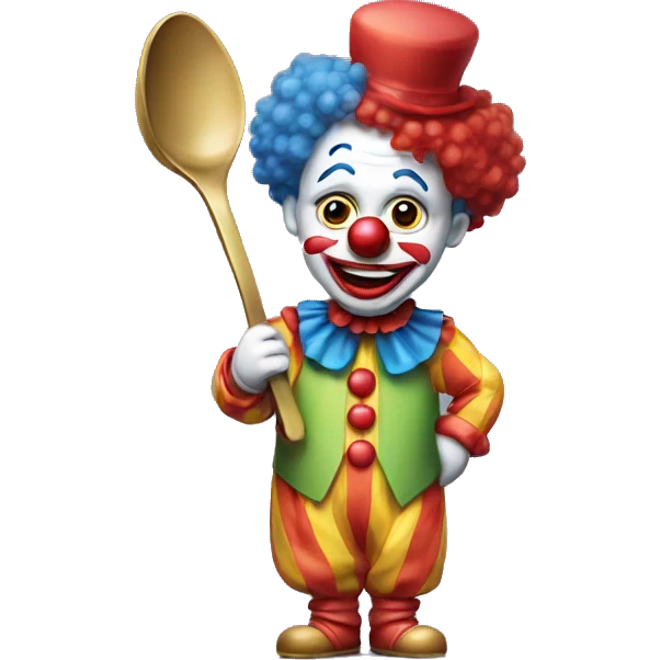 clown holding a spoon emoji