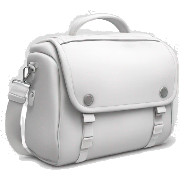 all white shoulder gym bag, white strap emoji