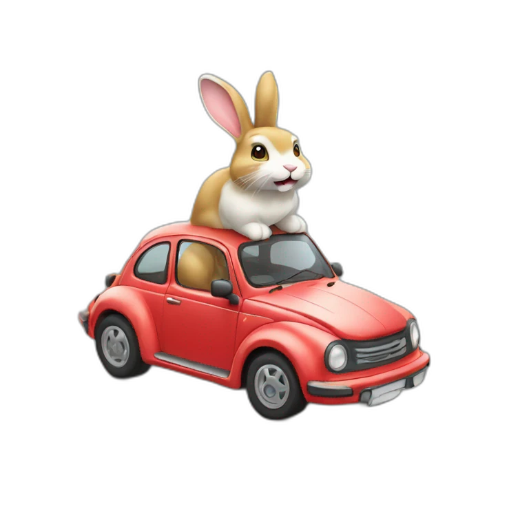 lapin sur voiture emoji