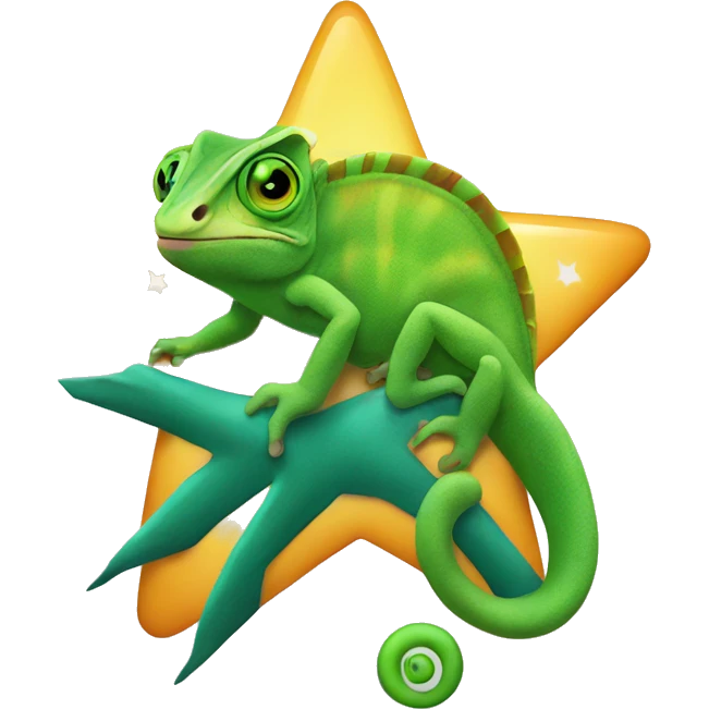 Chameleon on a star emoji