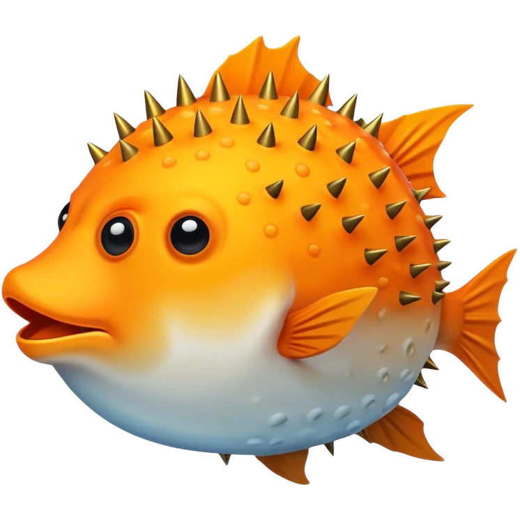 Orange Blowfish with spikes emoji