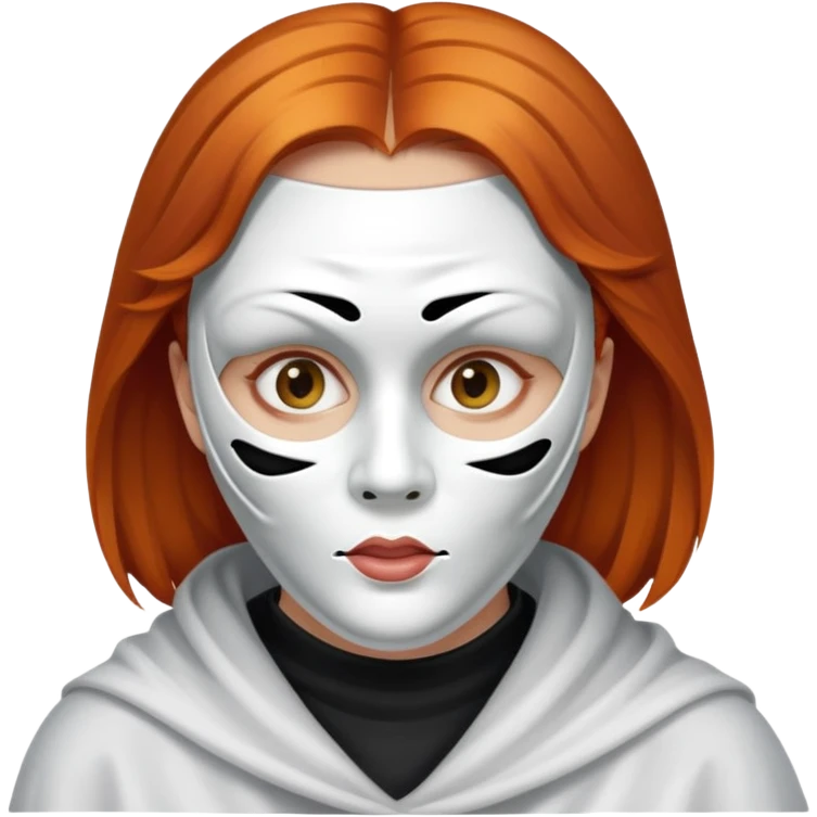 Ginger haired woman Ghostface emoji