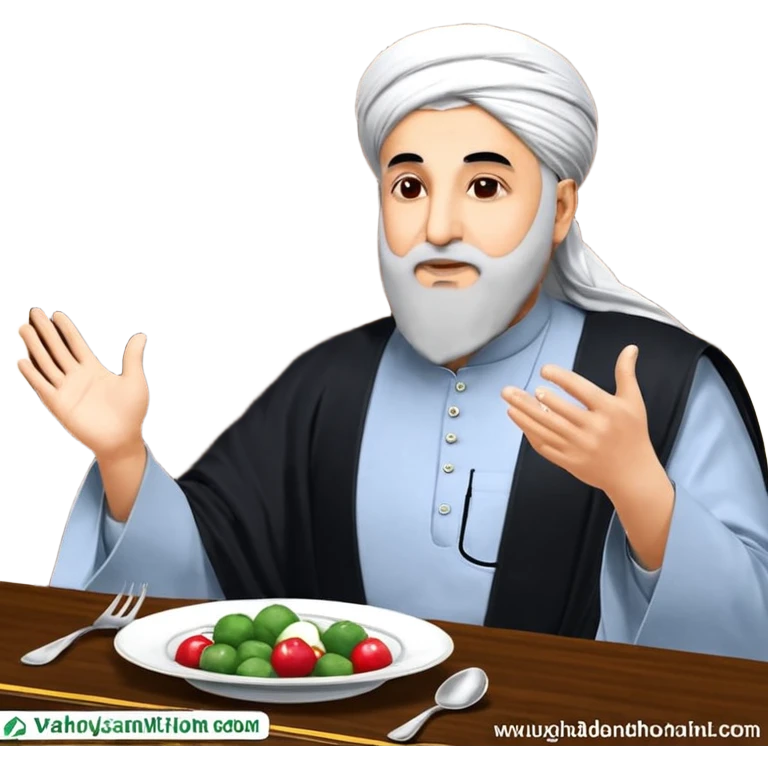 مرد سفیدپوست با موی صورت باسکات و ریش مشکی بلند وعیتک دودی زرد و کت شلوار سفید emoji