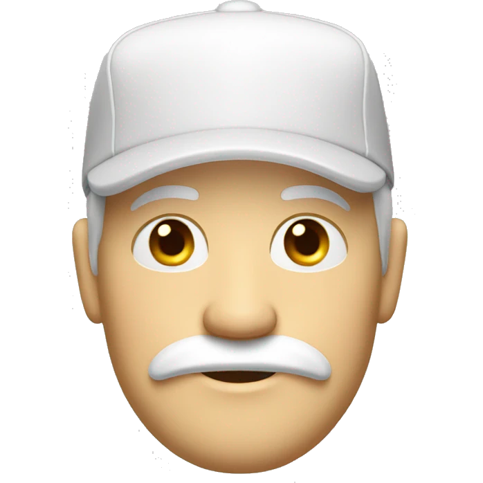 Big white man with blonde mustache and red cap emoji