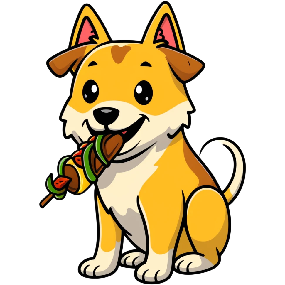 Dogs eats kebab  emoji
