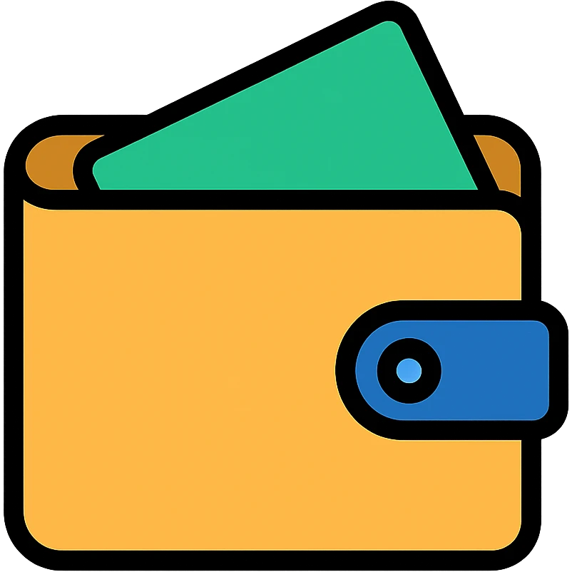 wallet icon, simple and clear, modern icon style emoji