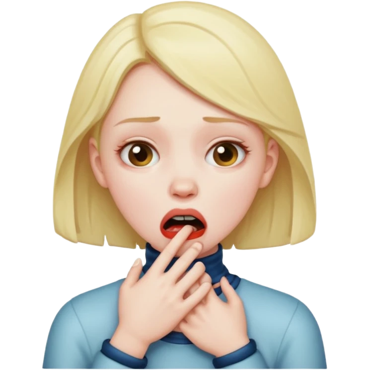 girl choking herself  emoji