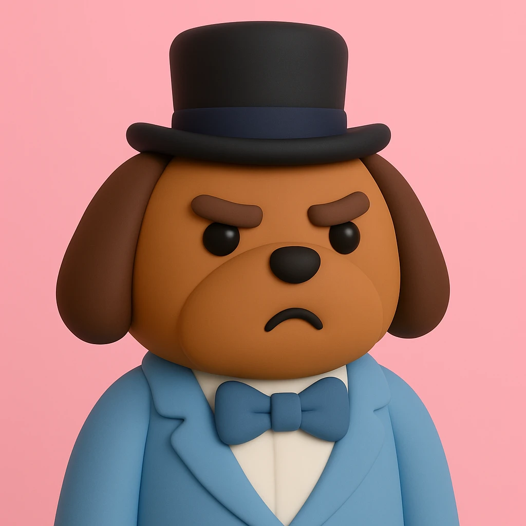 dog with tophat emoji