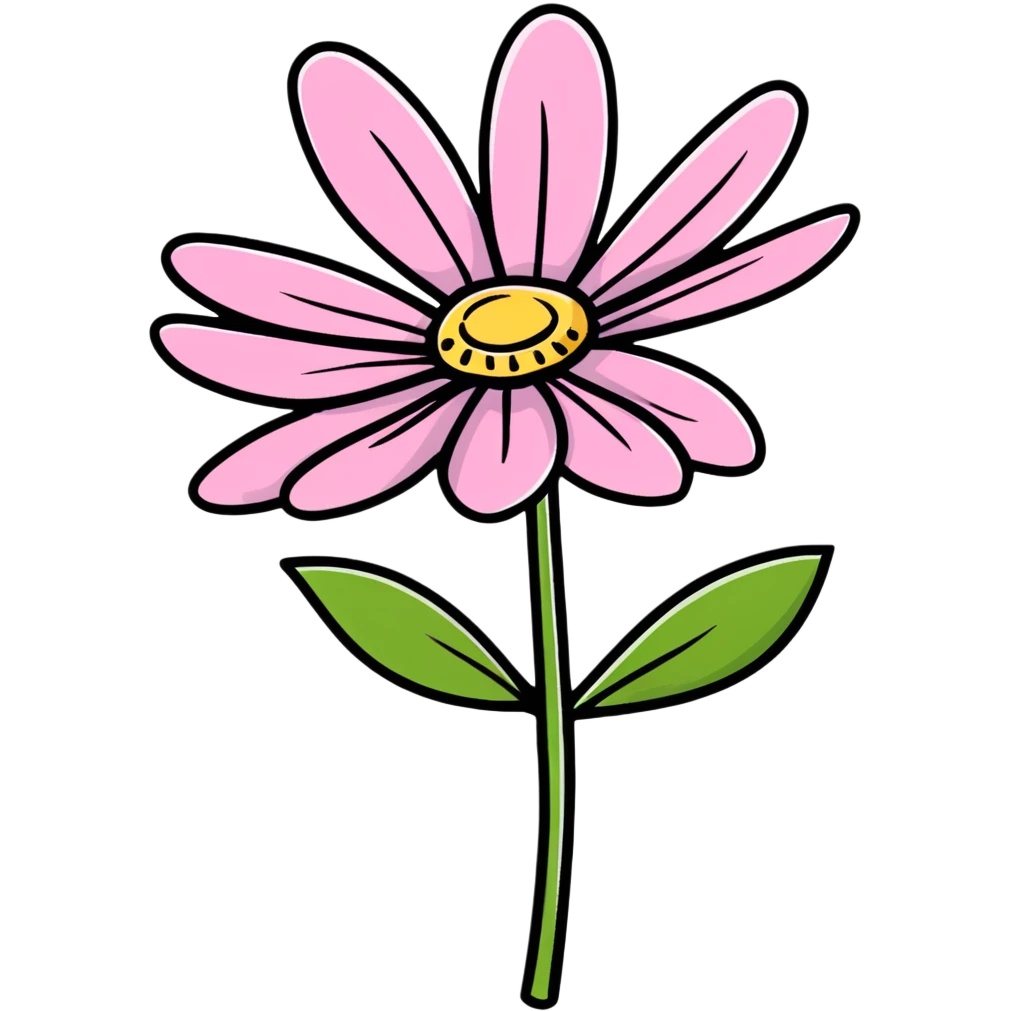 pink African daisy flower, Osteospermum, single flower with pink petals emoji