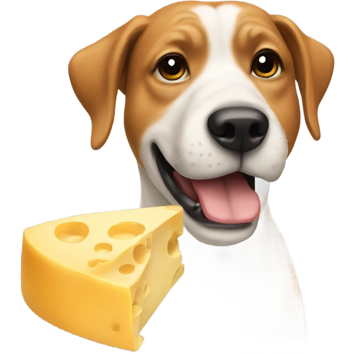 Dog eating cheese emoji