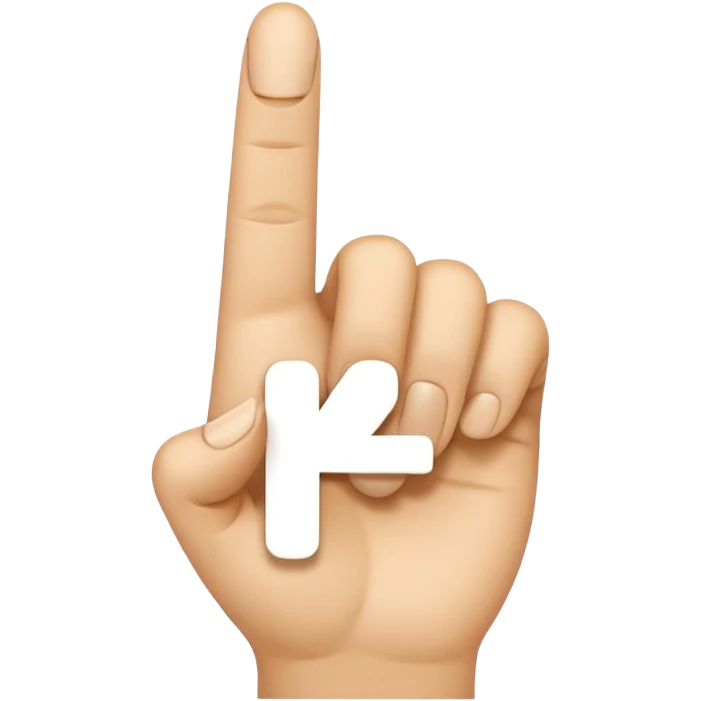 “Emoji-style hand making the letter ‘L’, with the index finger slightly curved. Clean, simple design, smooth shapes, neutral skin tone. White or transparent background, high resolution.” emoji