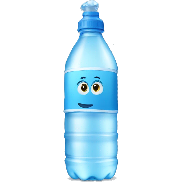 A bottle of water with a hat emoji