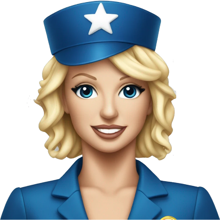 Britney Spears wearing blue flight attendant hat from toxic music video  emoji