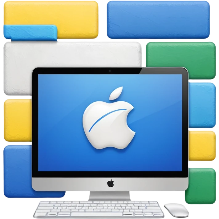 mac os mixed papers, wall paints, videos skeuomorphic emoji