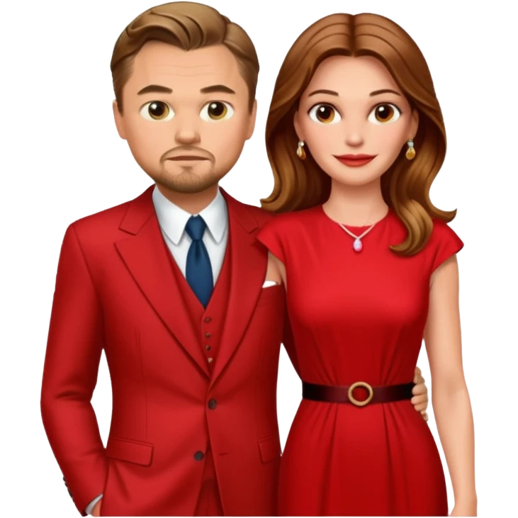 leonardo di caprio and Julia Roberts in a red dress emoji