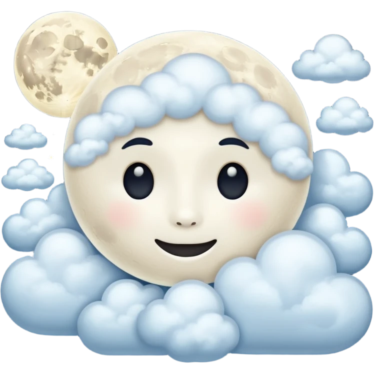 moon with clouds, ultra realistic style, icon emoji