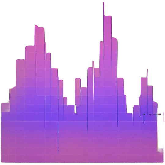 vaporware color trending up chart, up and to the right emoji