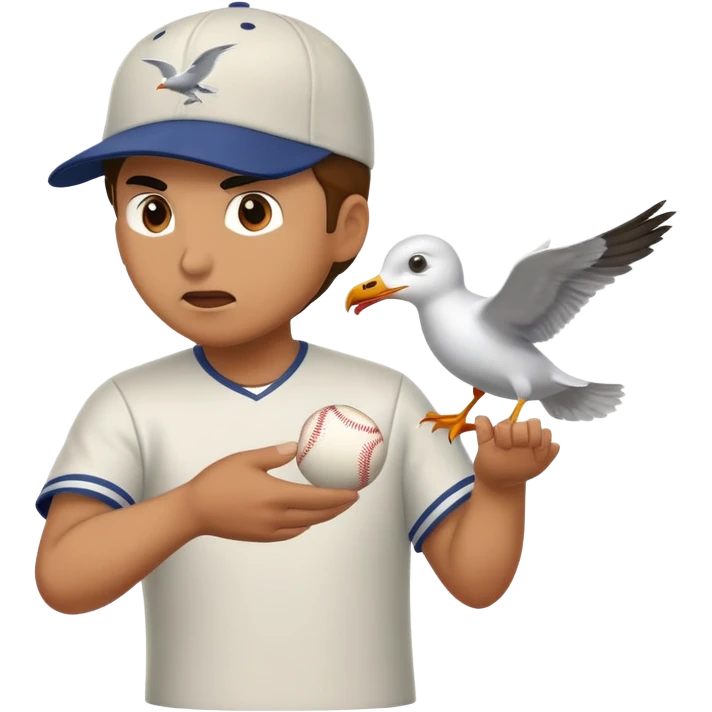 Seagull attacking man emoji
