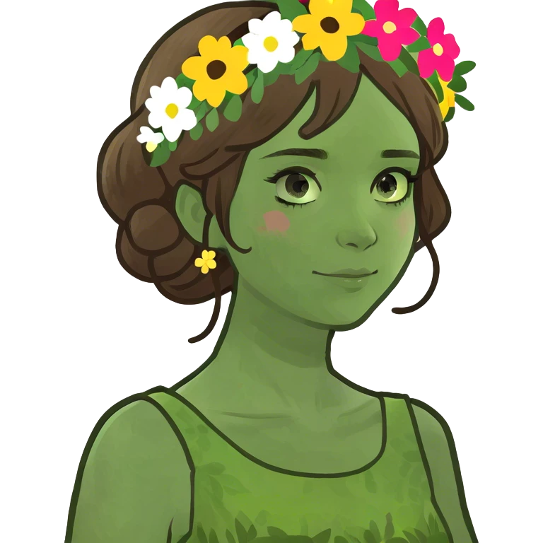 Girl with brown hair beatiful emoji