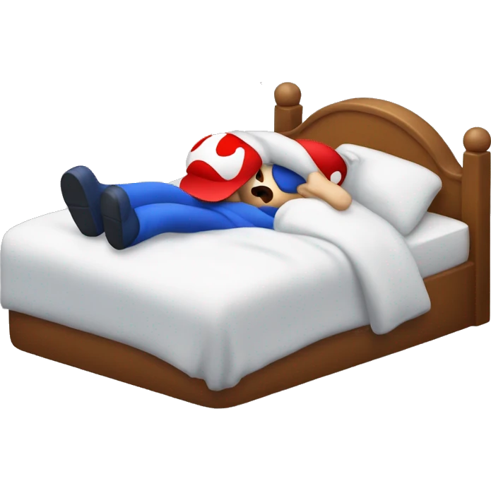 mario happy sleeping in bed emoji