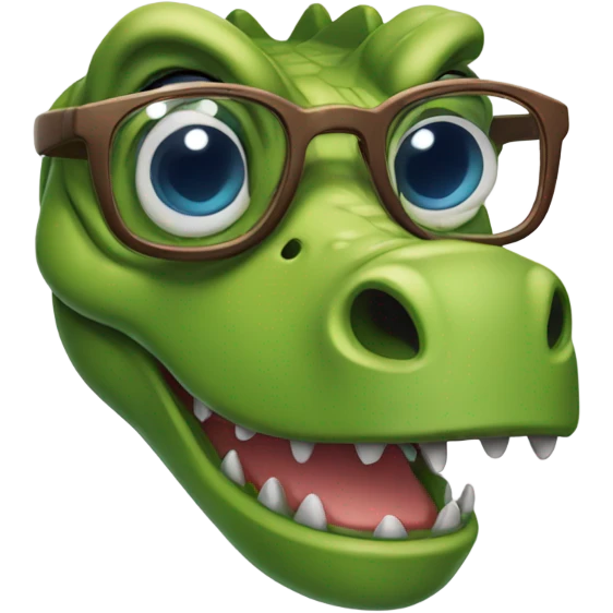 dinosaurio con lentes emoji