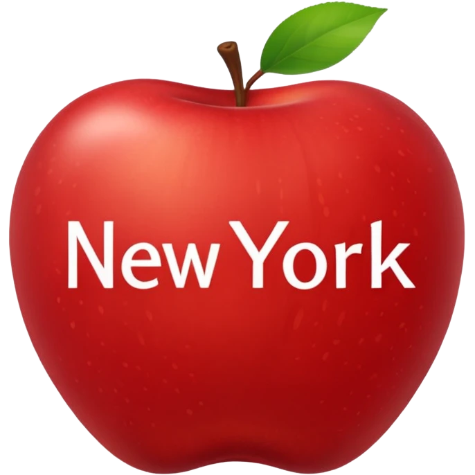 Manzana con el nombre de New York dentro pero aesthetic, que ocupe toda la manzana emoji