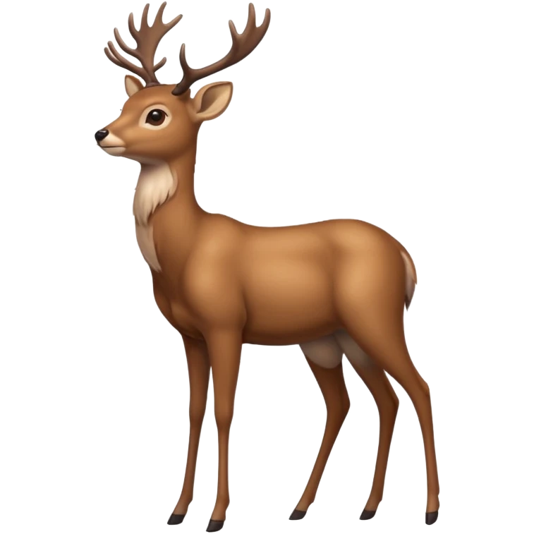 a deer standing on 2 lefs emoji