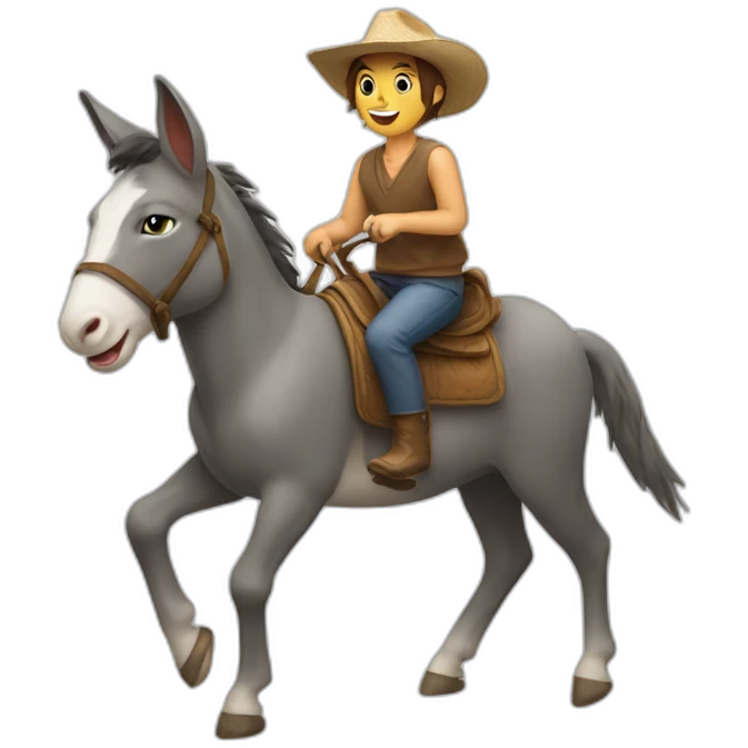 cat riding donkey emoji