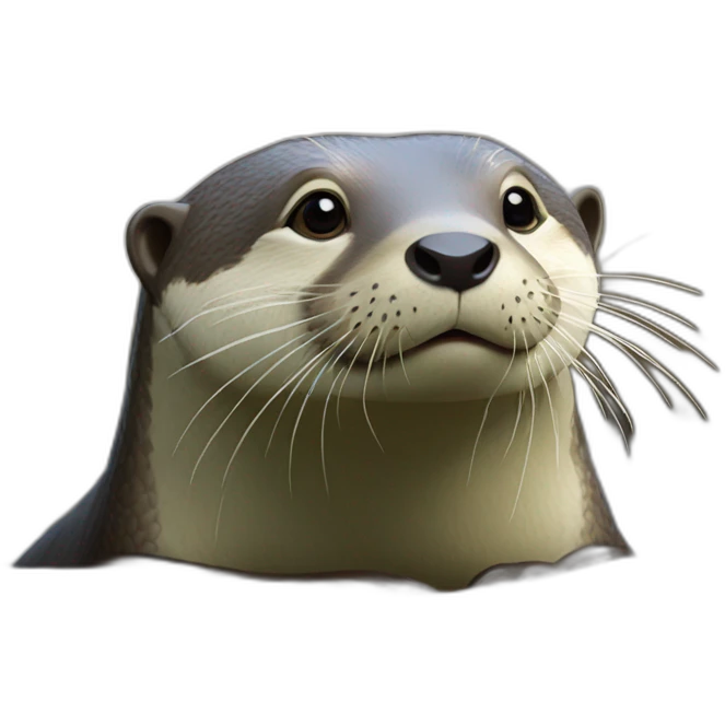 Une loutre sous un tortue emoji