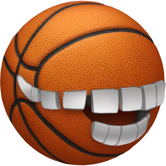 a laughing basketball emoji