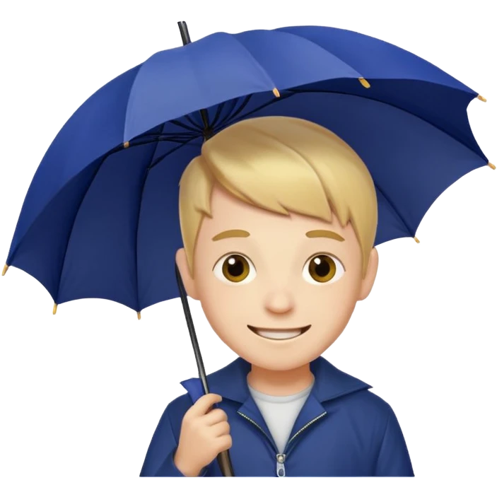 A funny boy with an umbrella in his arm emoji