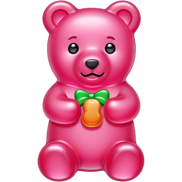 A pink gummy bear emoji