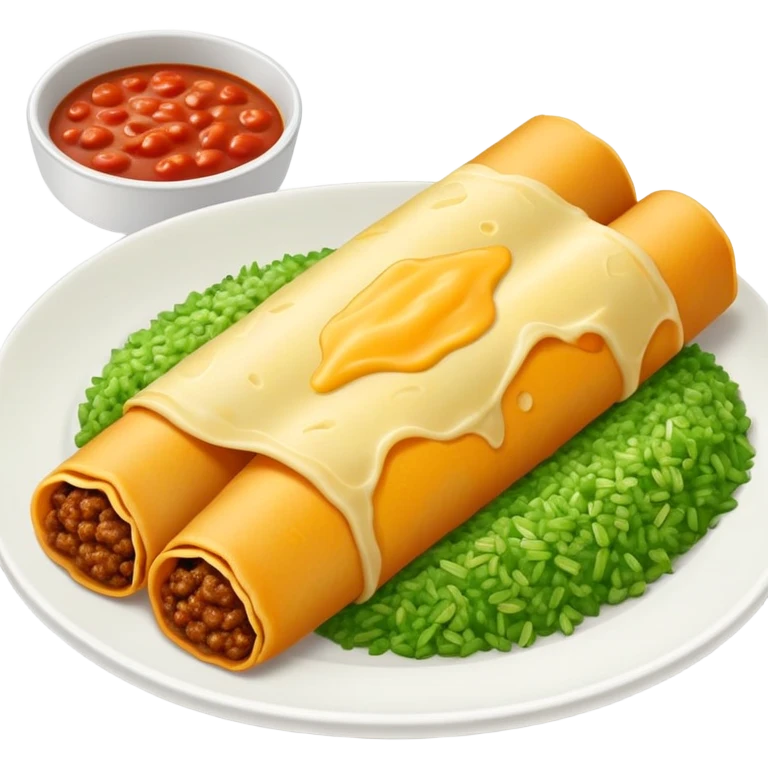 Beef enchiladas and a side of green rice emoji