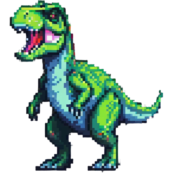man T-Rex pixel art emoji