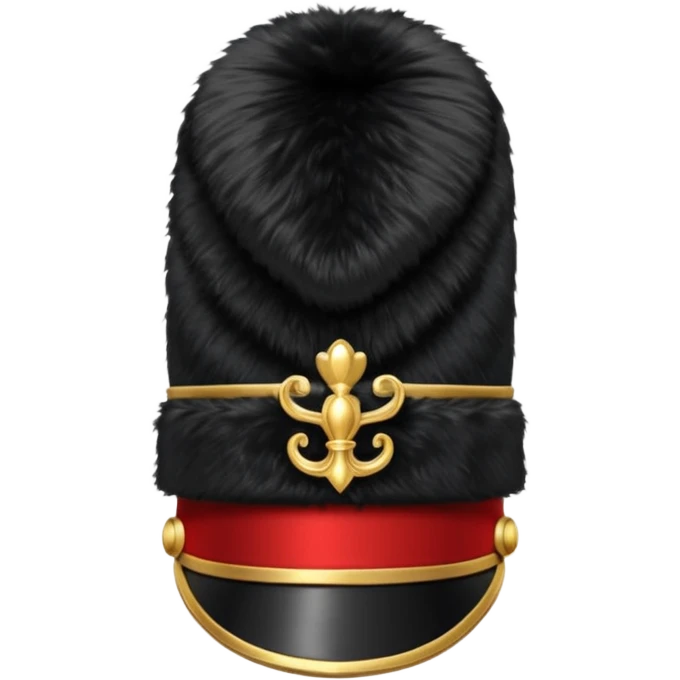 A Royal Guard hat with black fur texture and tall silhouette. emoji