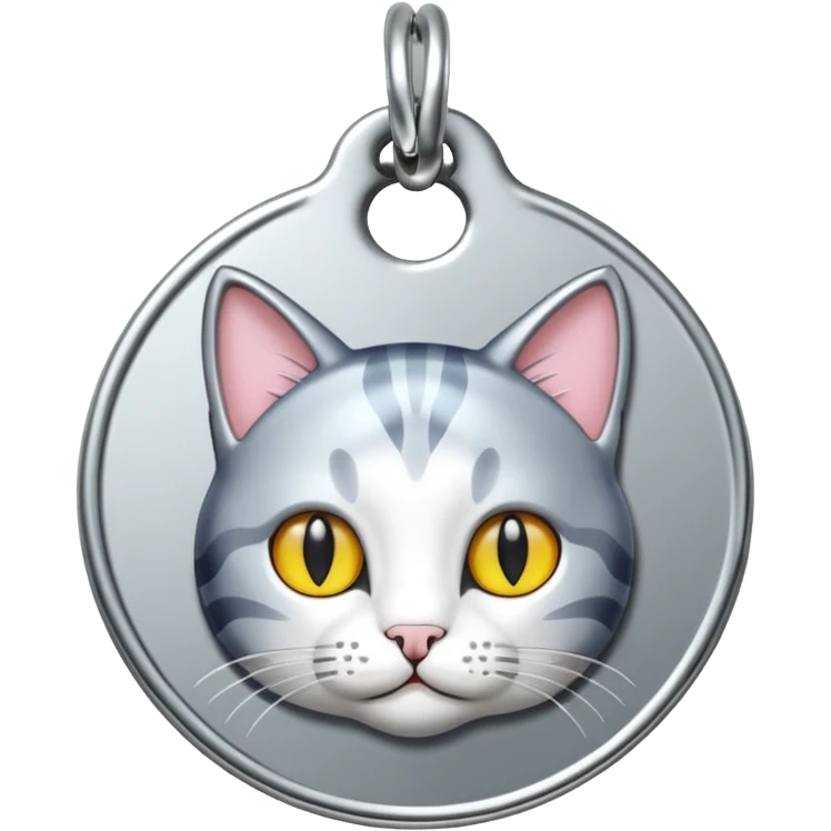 id tag with cat photo on it emoji