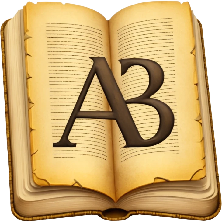 open book with the letters A B C emoji