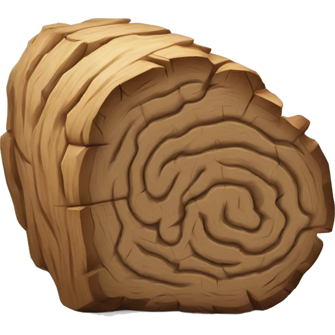 Log with a big brain emoji