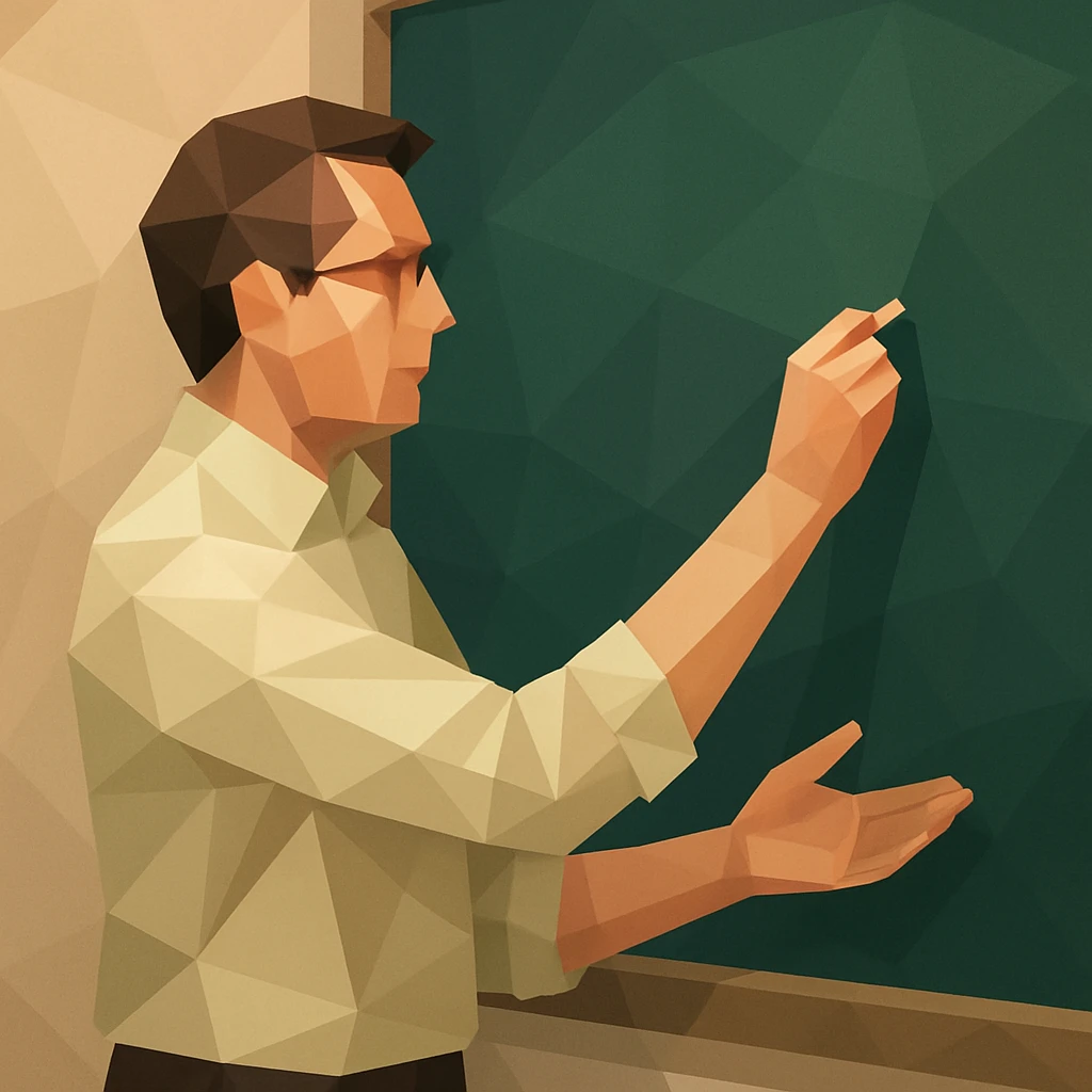 Teacher at a blackboard, arms and chalk



 emoji
