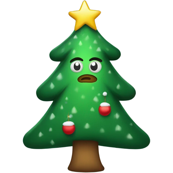 Sad Christmas tree emoji