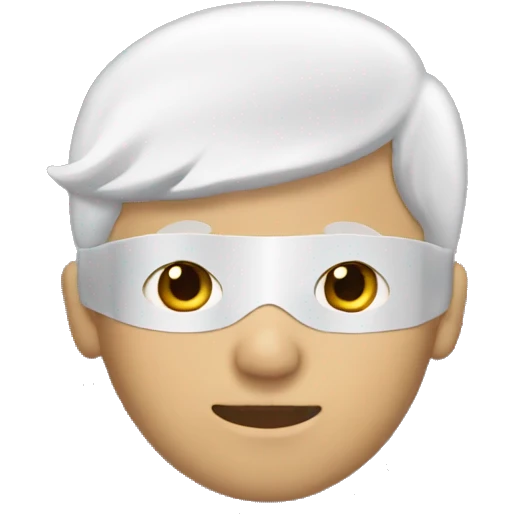 Boy with white hair blindfolded emoji