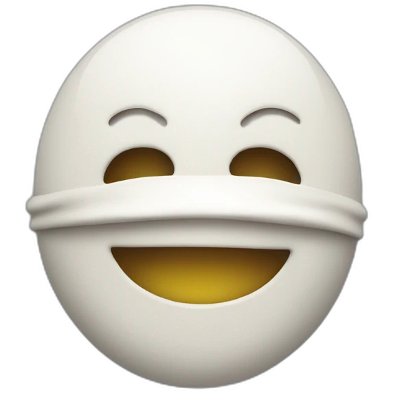 smiling face with a mask in his hands emoji