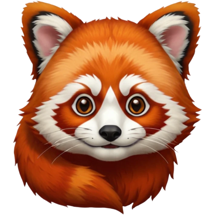 Face of a red panda with avatar the last airbender tattoo on the forehead emoji