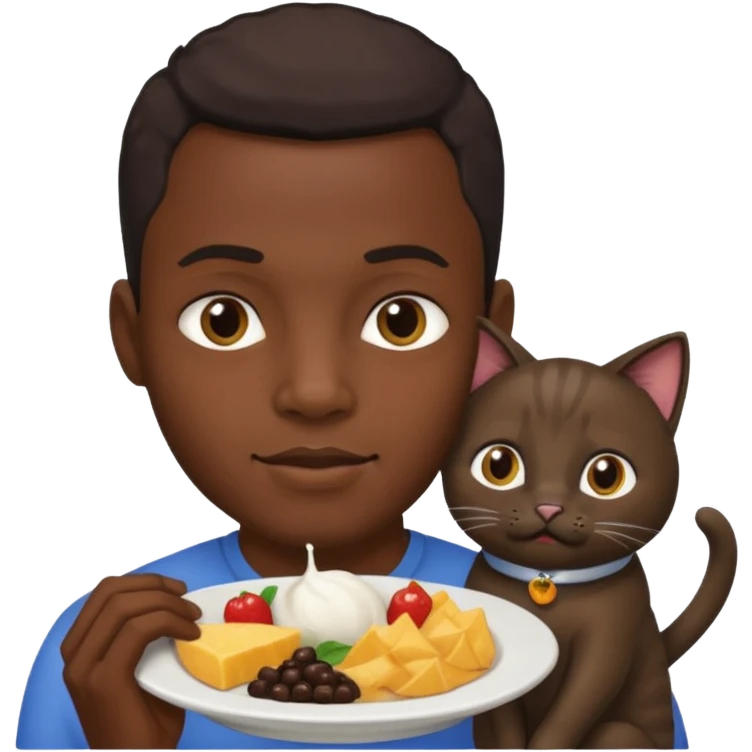 black man eating a cat emoji